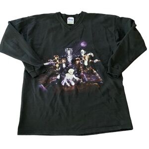 Vintage 1981 Cats Broadway Double Sided Graphic Long Sleeve V Neck Tee Sz M